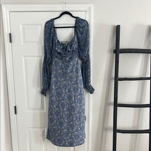Free People Floral Blue Dress